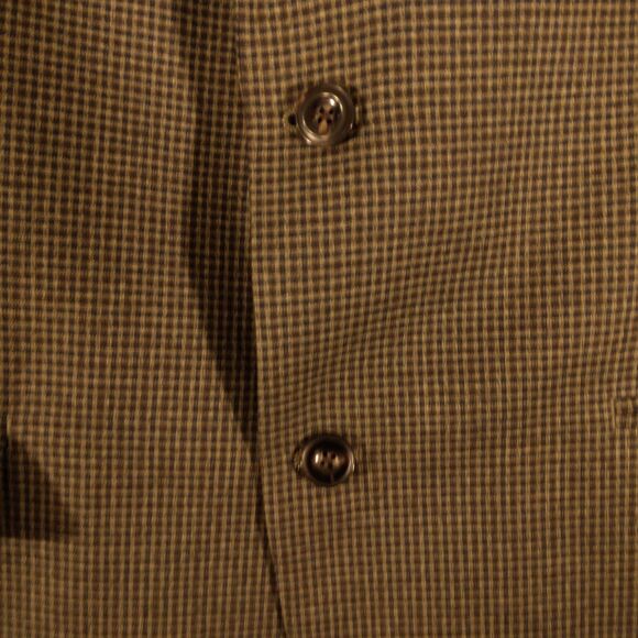 Michael Kors MK sport coat blazer mens 44R brown checker 2 button double vented - Picture 3 of 11